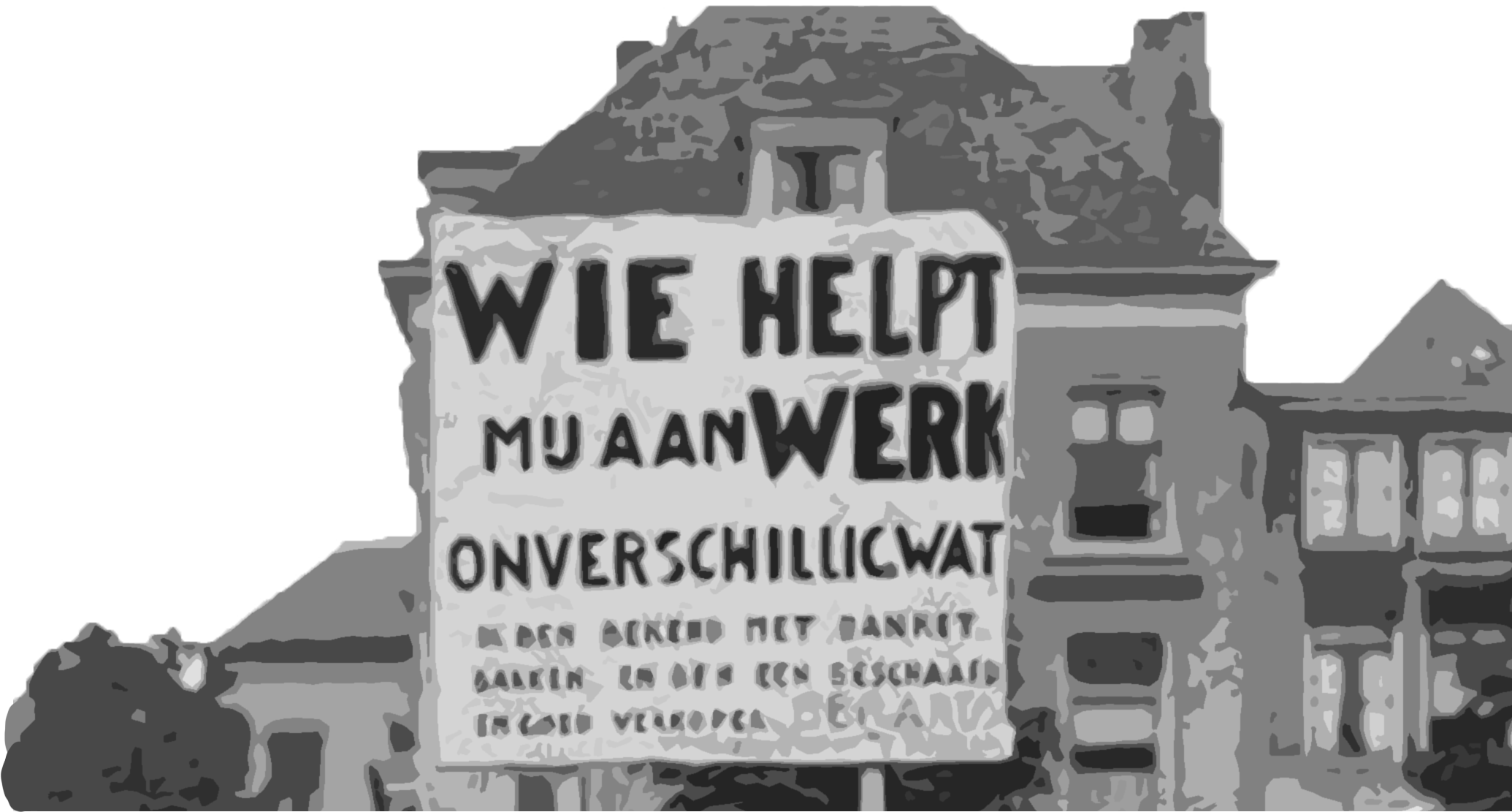 Twee gasten lopen met een bord van de Lehman Brothers na hun faillisement