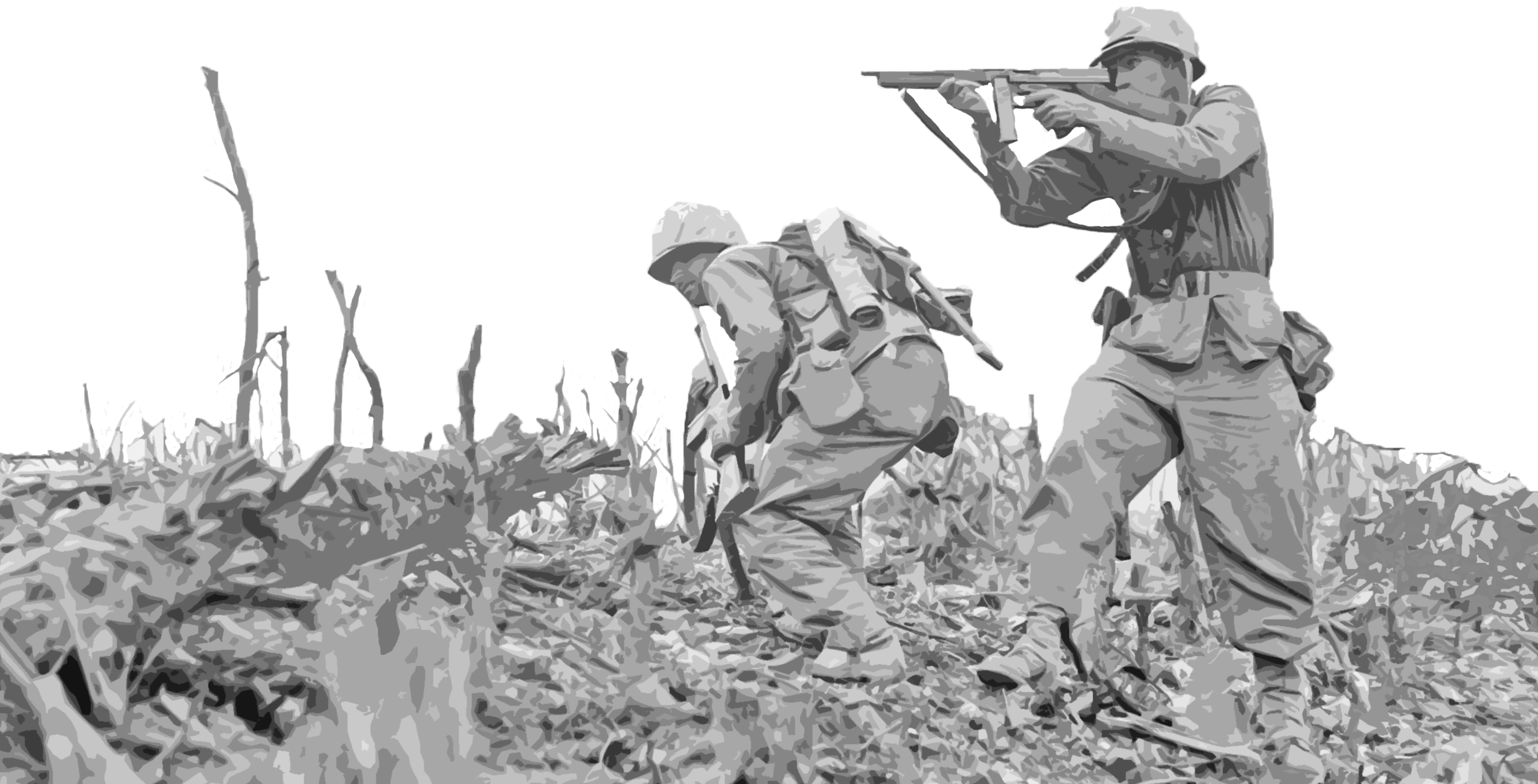 Twee soldaten met geweren